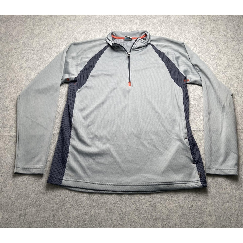 Alo Pullover Mens Medium Gray CoolFit 1/4 Zip Long Sleeve Top Athletic *SEE PICS